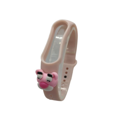 Браслет силиконовый детский Mi Band 5 (розовая пантера)